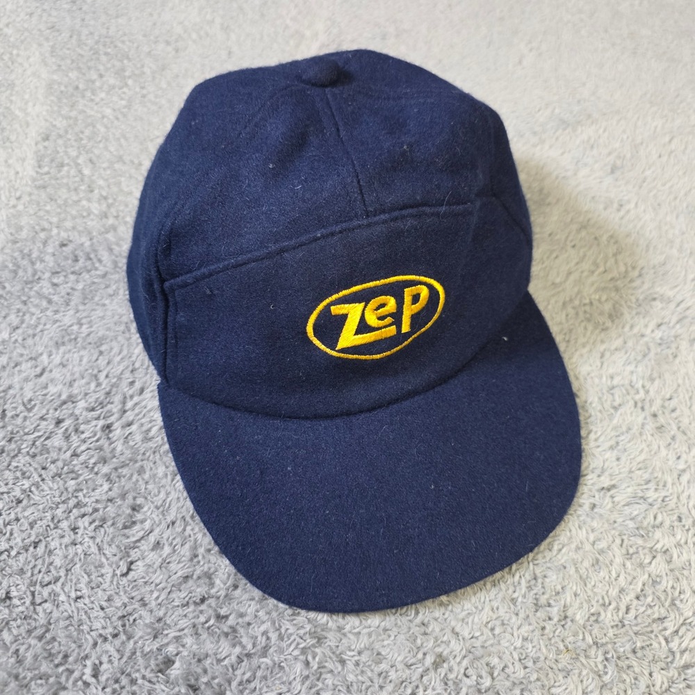 Zep Mens OSFM Snapback Hat Navy Blue Wool Blend Made in Italy Logo Promo Cap
